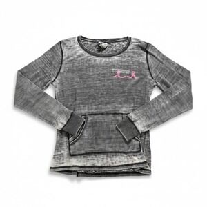Zen by J. America Womens XXL Gray Thermal Hoodie‎ Shirt Casual Vintage